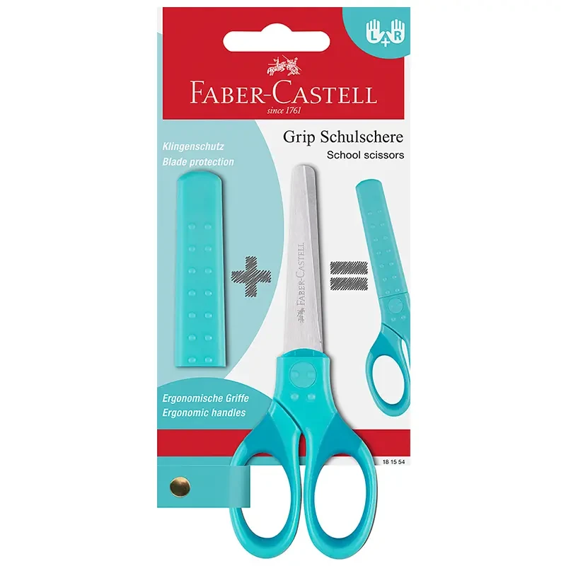 Nożyczki szkolne Faber Castell turkusowe 01