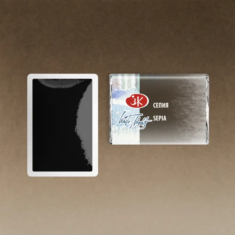 Farba akwarelowa Białe Noce kostka - 413 Sepia 02