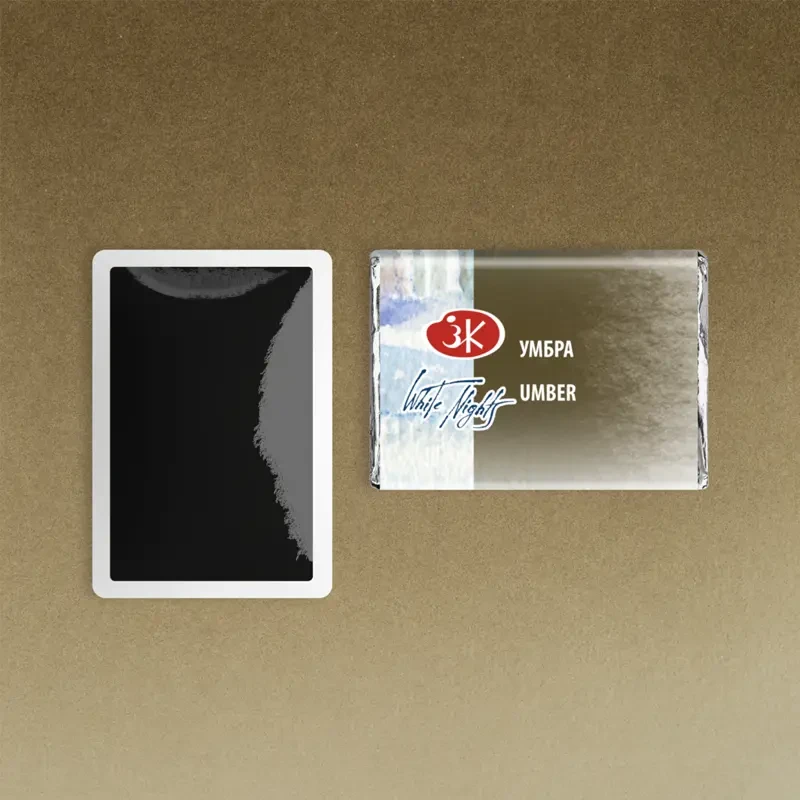 Farba akwarelowa Białe Noce kostka - 418 Umber 02