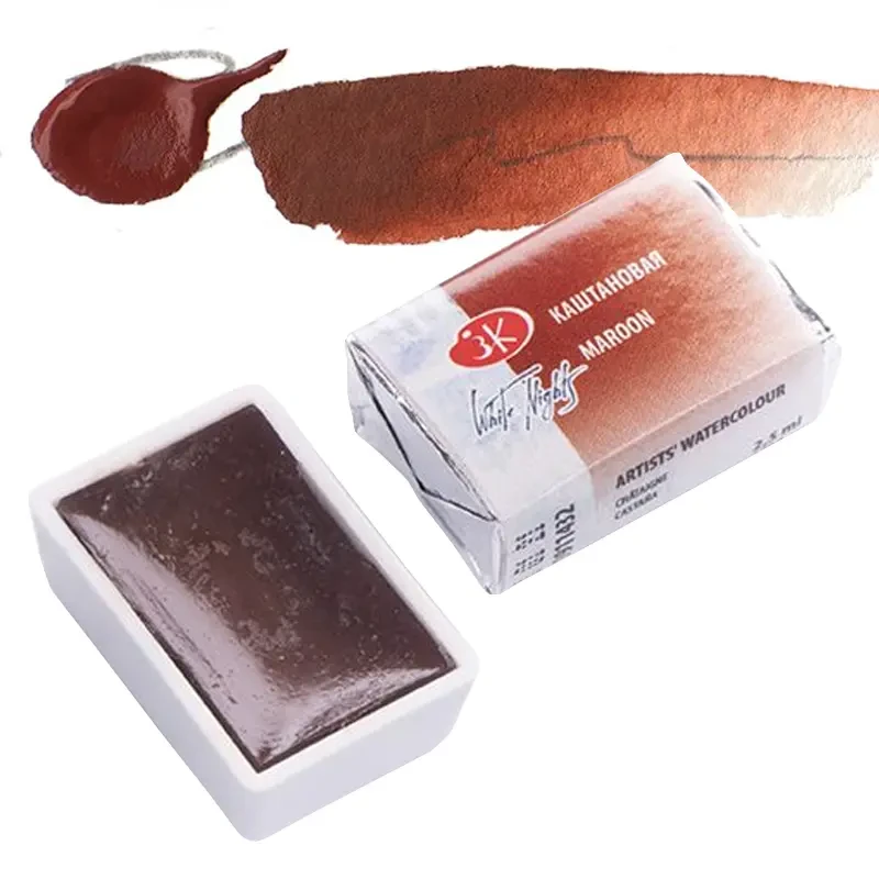 Farba akwarelowa Białe Noce kostka - 432 Maroon 01