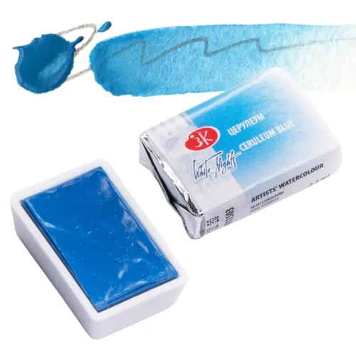 Farba akwarelowa Białe Noce kostka - 503 Ceruleum Blue
