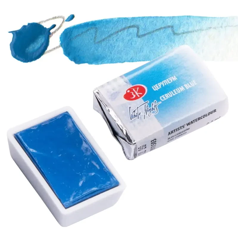 Farba akwarelowa Białe Noce kostka - 503 Ceruleum Blue 01