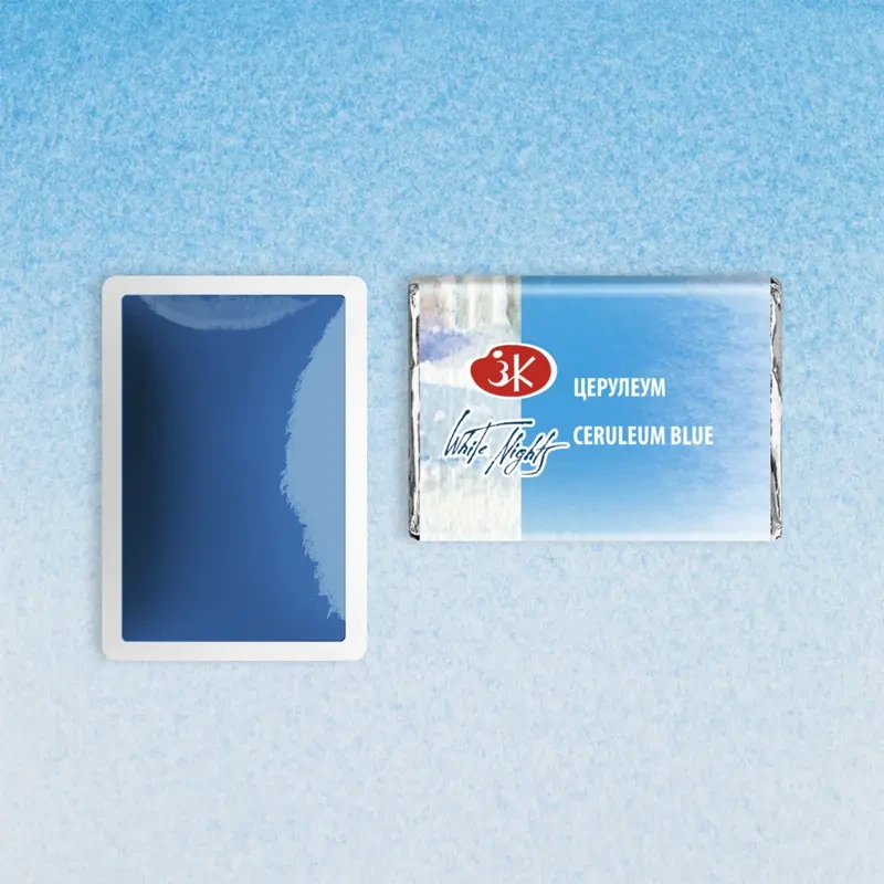 Farba akwarelowa Białe Noce kostka - 503 Ceruleum Blue 02