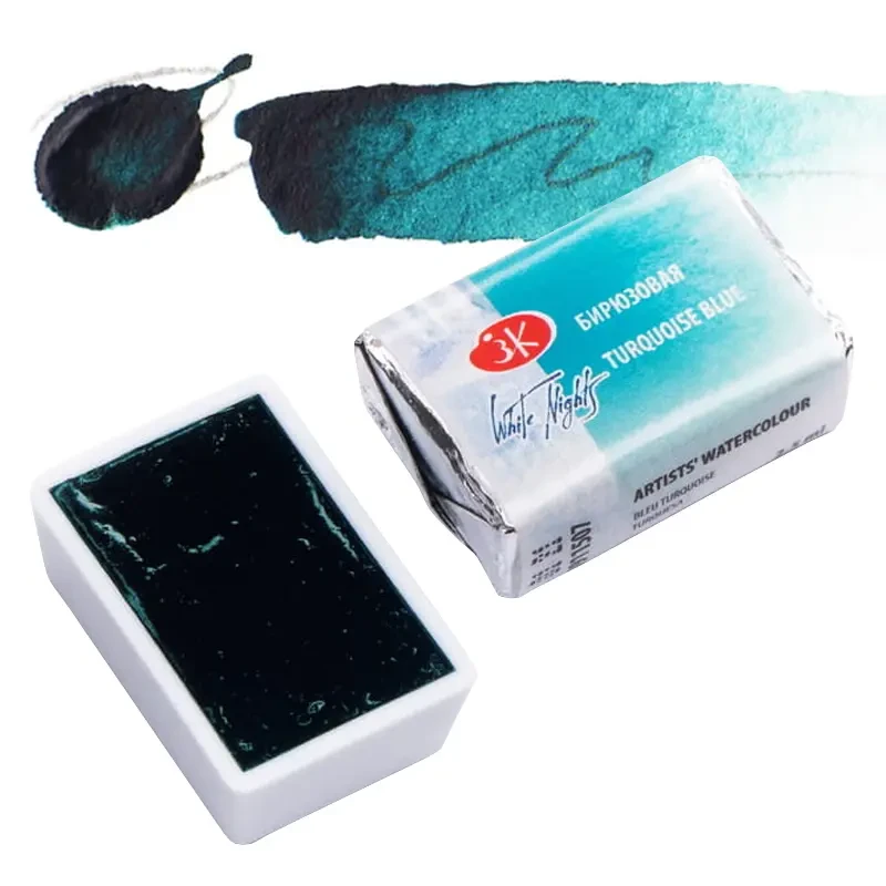 Farba akwarelowa Białe Noce kostka - 507 Turquoise Blue 01