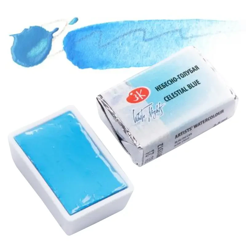 Farba akwarelowa Białe Noce kostka - 512 Celestial Blue 01