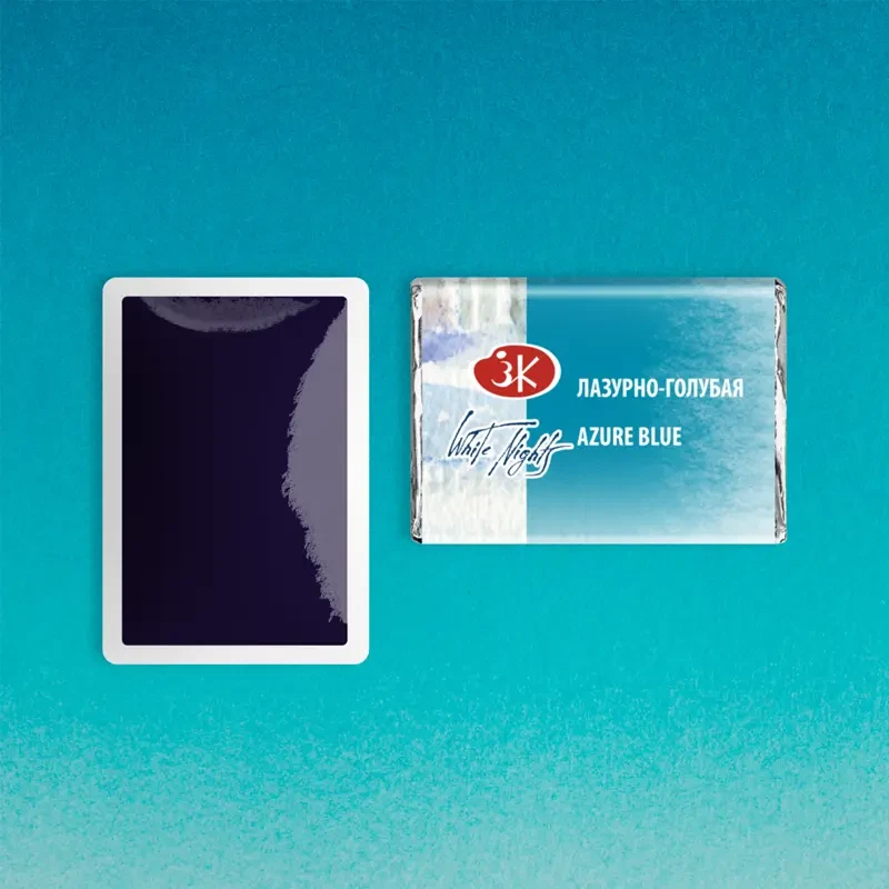 Farba akwarelowa Białe Noce kostka - 519 Azure Blue 02