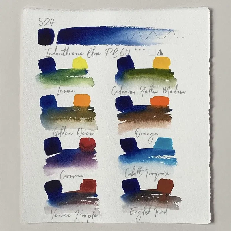 Farba akwarelowa Białe Noce kostka - 524 Indanthrene Blue 03