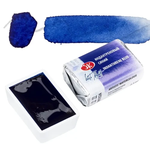 Farba akwarelowa Białe Noce kostka - 524 Indanthrene Blue