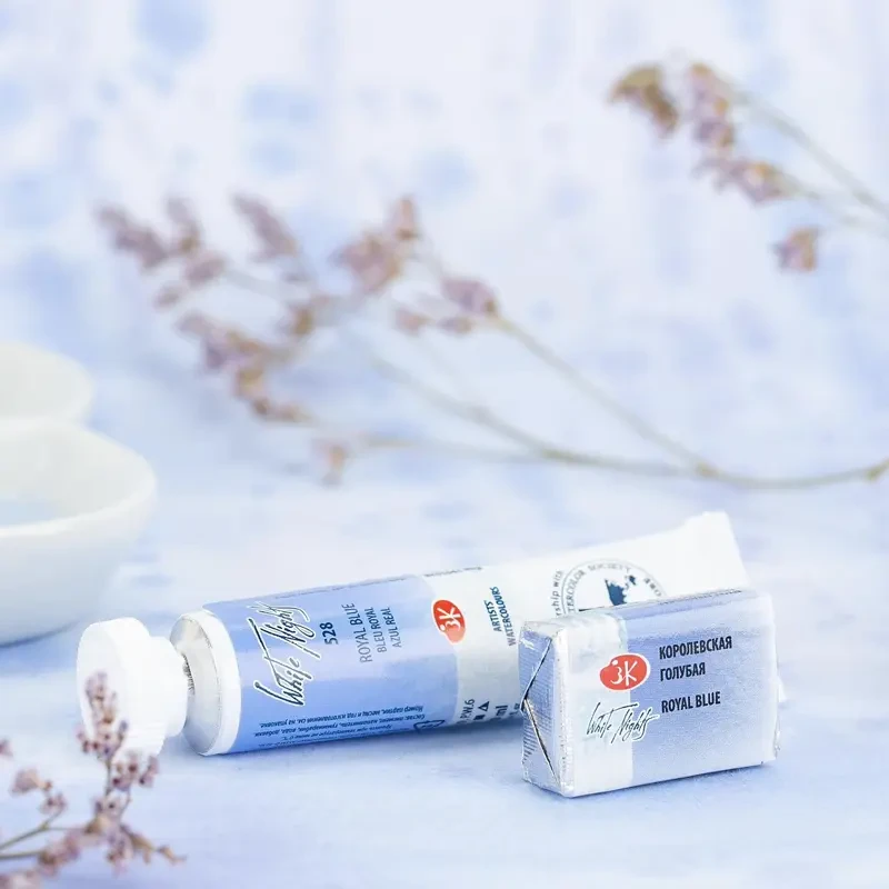 Farba akwarelowa Białe Noce kostka - 528 Royal Blue 03