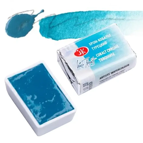 Farba akwarelowa Białe Noce kostka - 533 Cobalt Chrome Turquoise