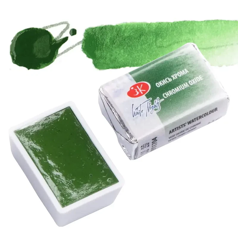 Farba akwarelowa Białe Noce kostka - 704 Chromium Oxide 01