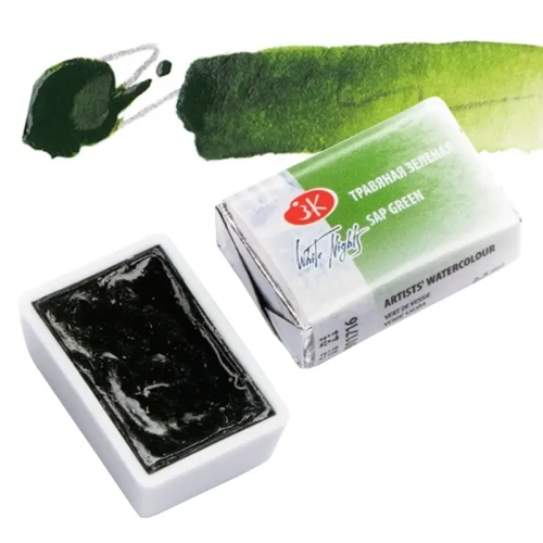 Farba akwarelowa Białe Noce kostka - 716 Sap Green