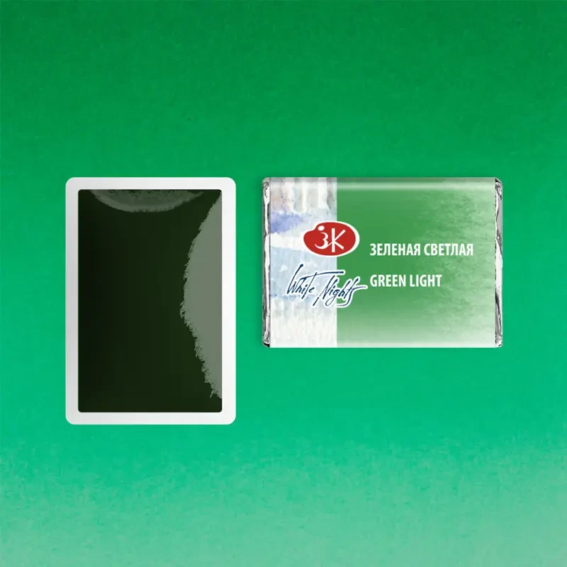 Farba akwarelowa Białe Noce kostka - 717 Green Light 02