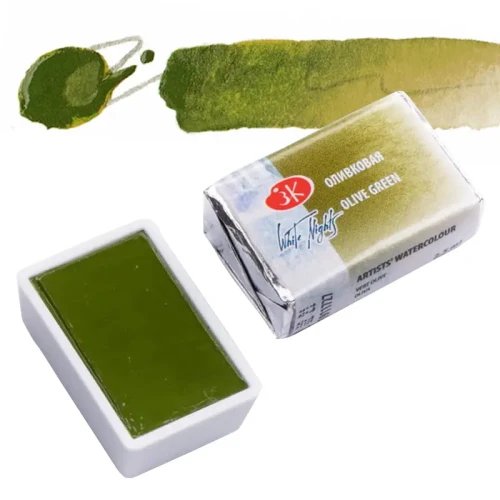 Farba akwarelowa Białe Noce kostka - 727 Olive Green