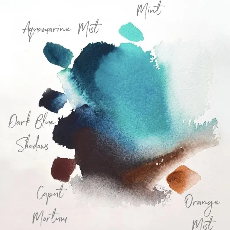 Farba akwarelowa Białe Noce kostka - 735 Mint 04