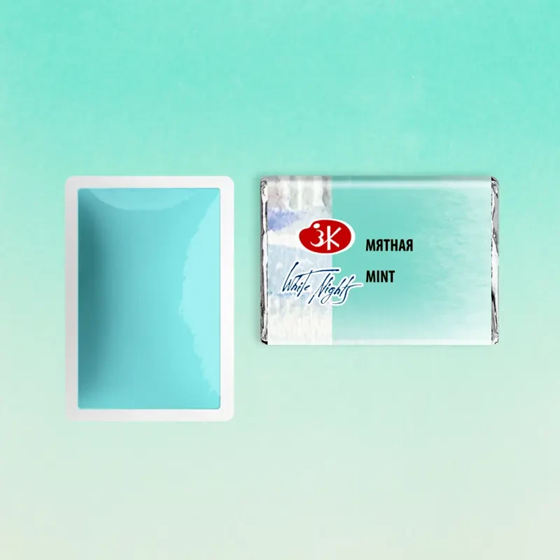 Farba akwarelowa Białe Noce kostka - 735 Mint 02