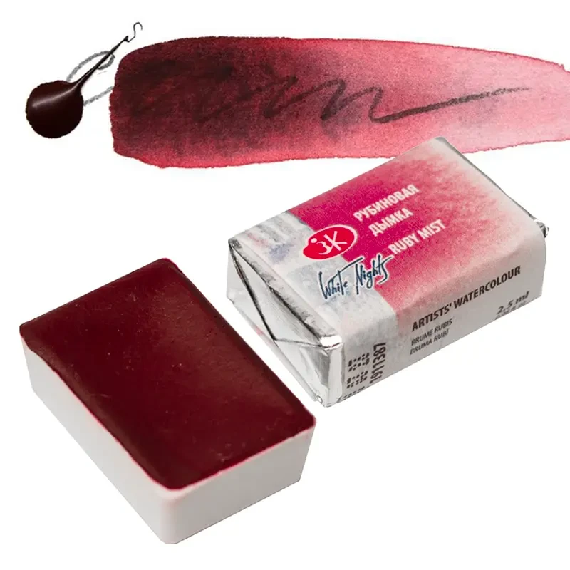 Farba akwarelowa Białe Noce kostka - 387 Ruby Mist 01