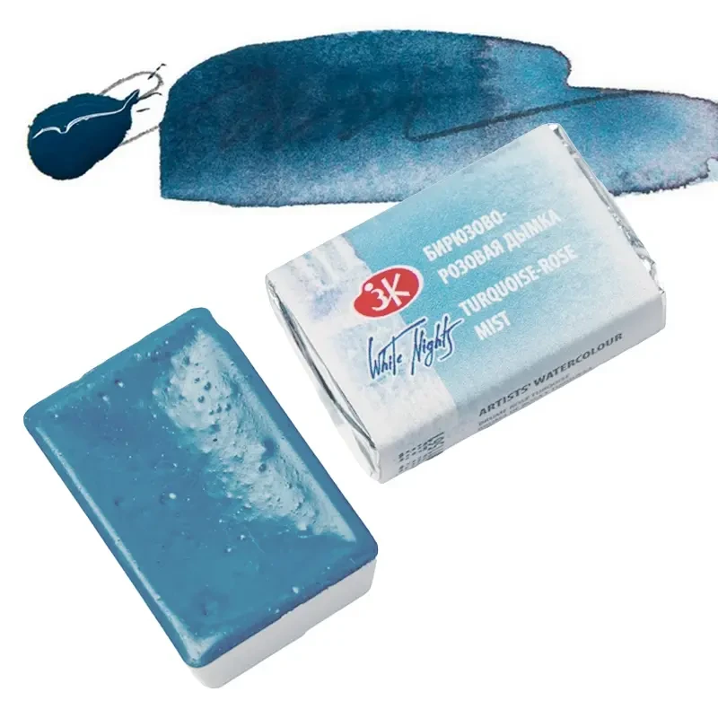 Farba akwarelowa Białe Noce kostka - 561 Turquoise-rose Mist 01