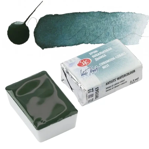 Farba akwarelowa Białe Noce kostka - 563 Chromium Cobalt Mist