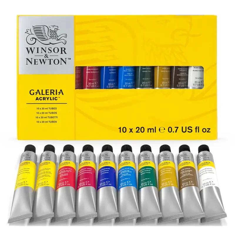 Farby akrylowe Winsor &amp; Newton Galeria zestaw 10 x 20 ml 01