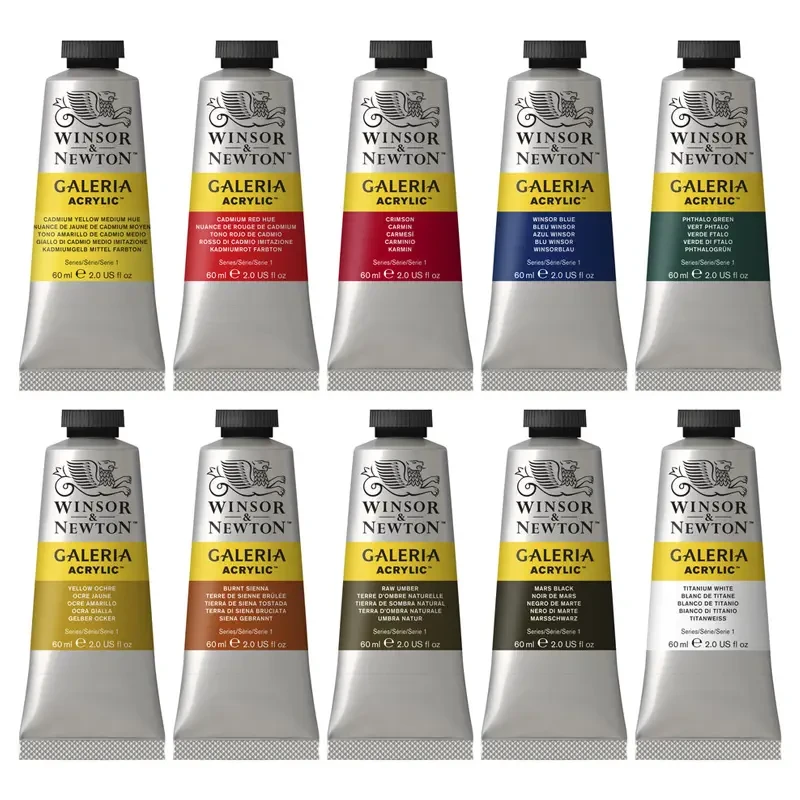 Farby akrylowe Winsor & Newton Galeria zestaw 10 x 60 ml 02