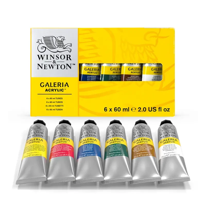 Farby akrylowe Winsor & Newton Galeria zestaw 6 x 60 ml 01