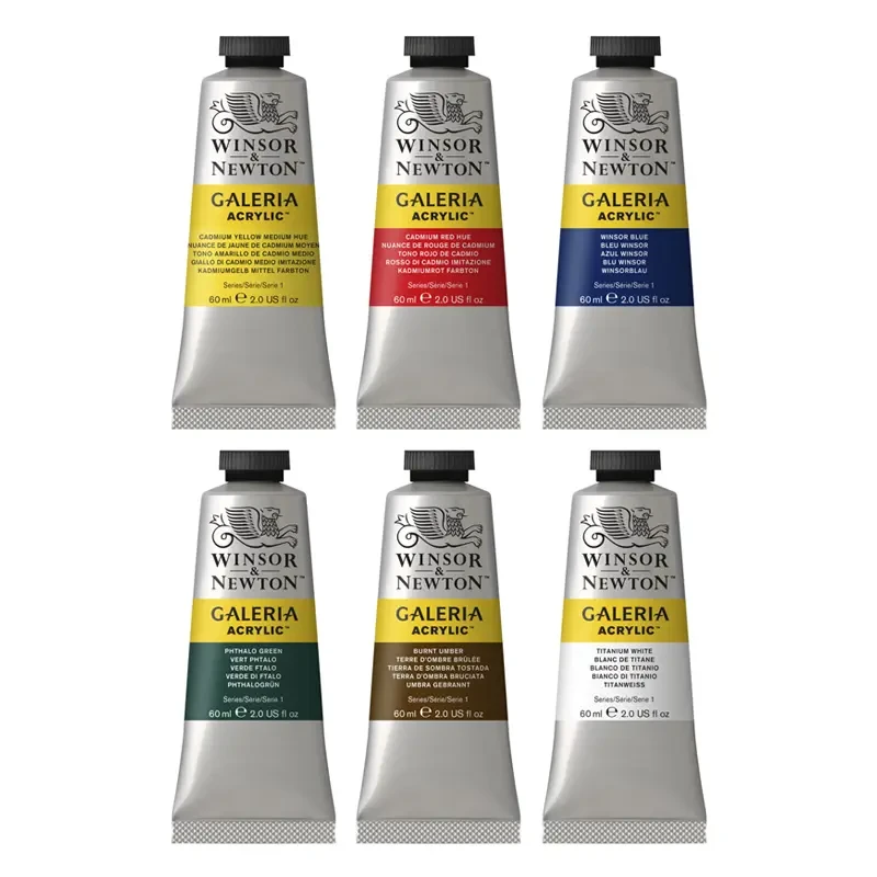 Farby akrylowe Winsor & Newton Galeria zestaw 6 x 60 ml 02