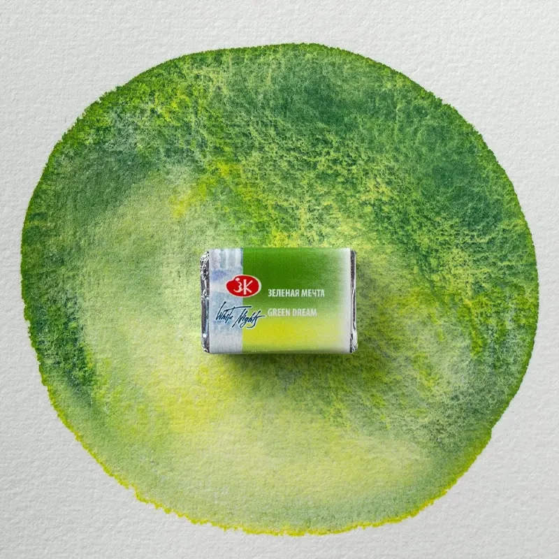 Farba akwarelowa Białe Noce kostka - 777 Green Dream 02