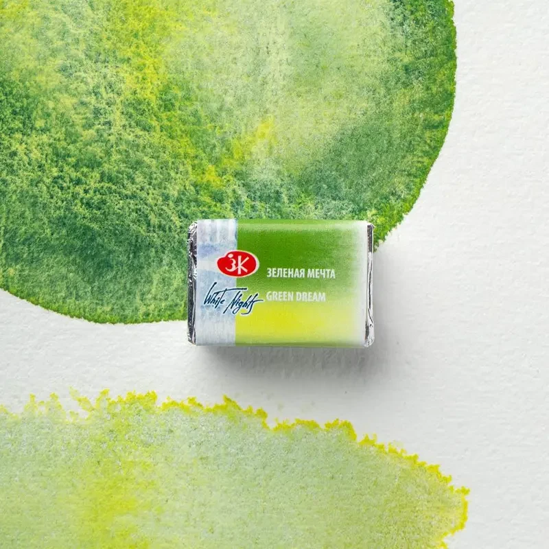 Farba akwarelowa Białe Noce kostka - 777 Green Dream 03