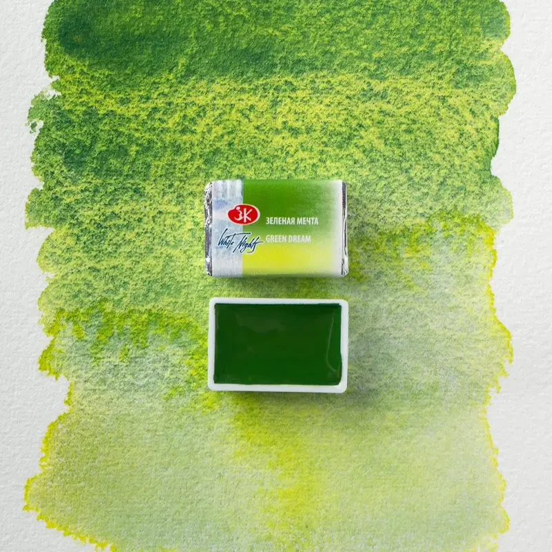 Farba akwarelowa Białe Noce kostka - 777 Green Dream 05