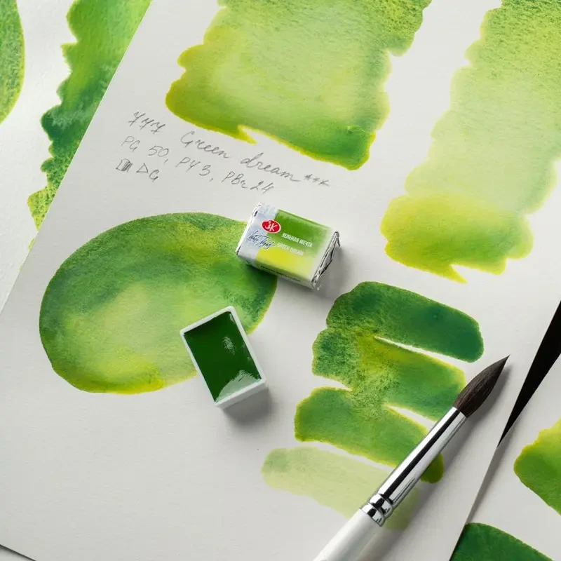Farba akwarelowa Białe Noce kostka - 777 Green Dream 06