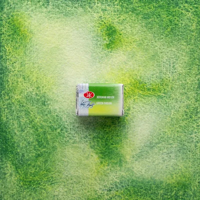 Farba akwarelowa Białe Noce kostka - 777 Green Dream 07
