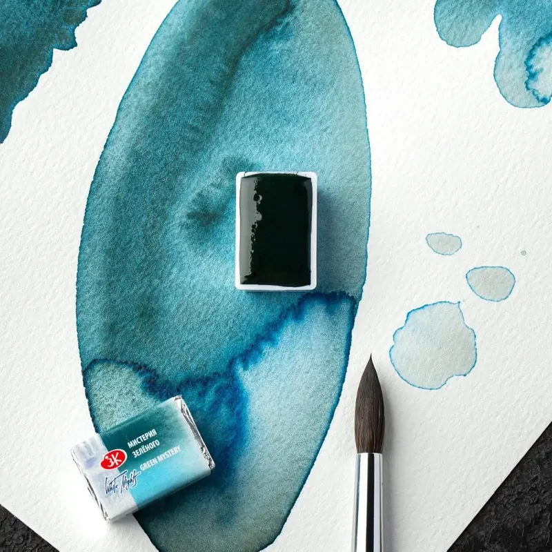 Farba akwarelowa Białe Noce kostka - 779 Green Mystery  07