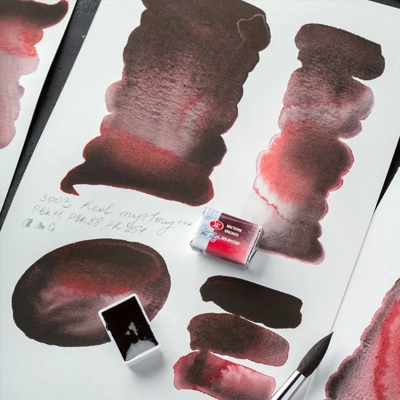 Farba akwarelowa Białe Noce kostka - 3003 Red Mystery  04