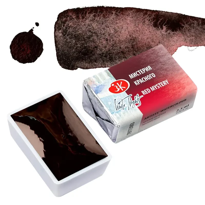Farba akwarelowa Białe Noce kostka - 3003 Red Mystery  01