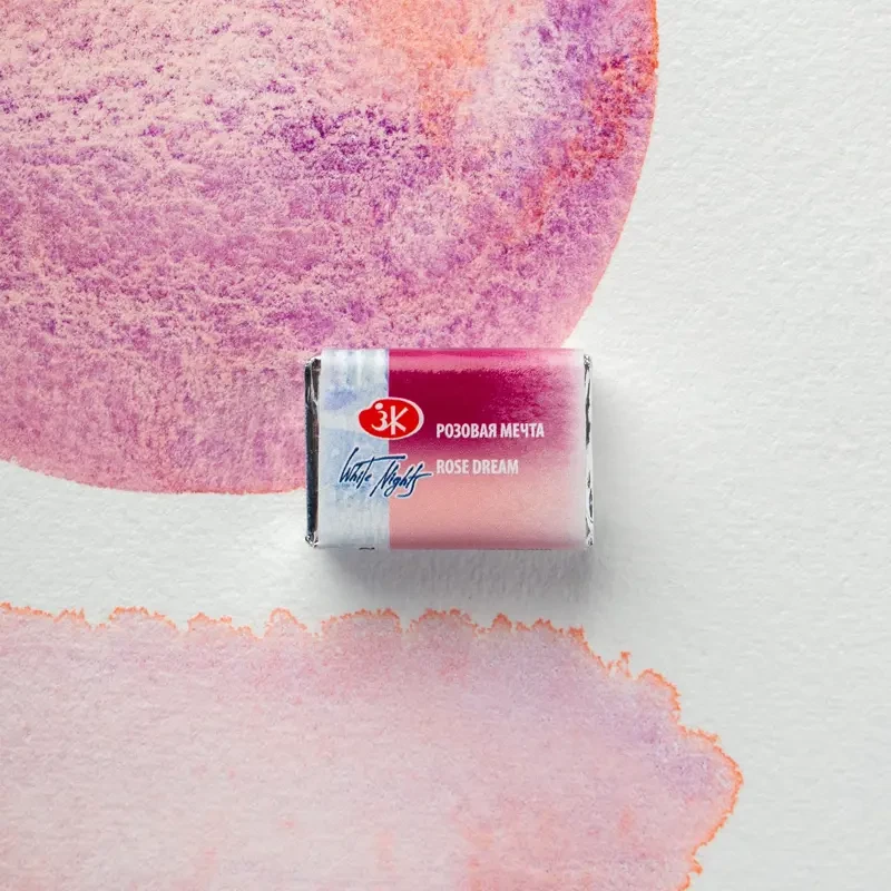 Farba akwarelowa Białe Noce kostka - 3002 Rose Dream 06