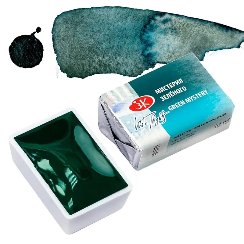 Farba akwarelowa Białe Noce kostka - 779 Green Mystery 01