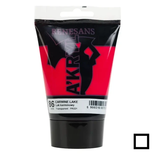 Farba akrylowa Renesans A'kryl 100 ml - 86 Lak karminowy