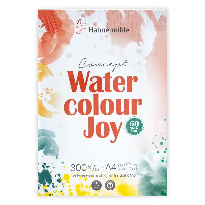 Blok do akwareli Hahnemuhle Watercolour Joy cold pressed - A4, 300 g, 50 ark.  01