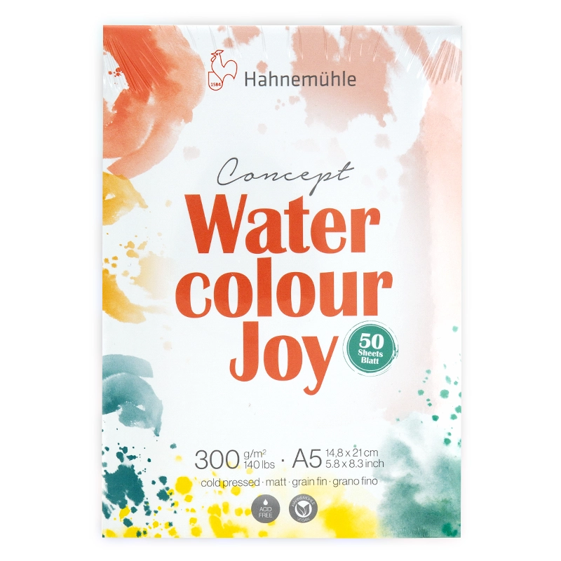 Blok do akwareli Hahnemuhle Watercolour Joy cold pressed - A5, 300 g, 50 ark. 01