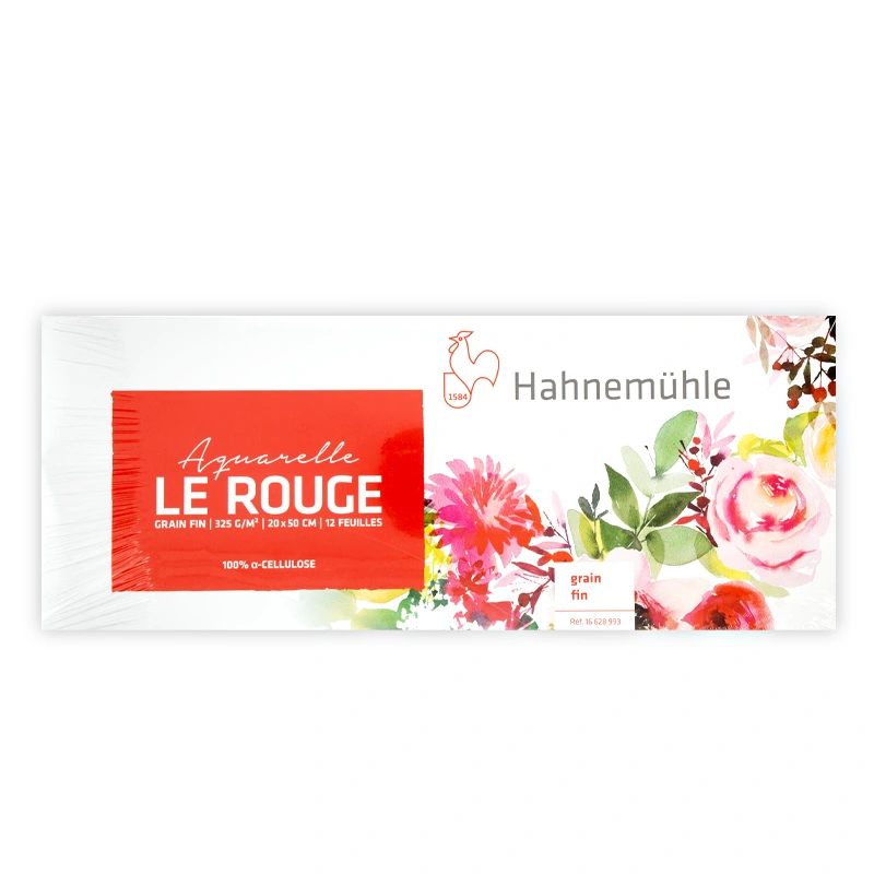Blok do akwareli Hahnemühle Aquarelle Le Rouge - 20 x 50 cm (panorama), 325 g, 12 ark. 01