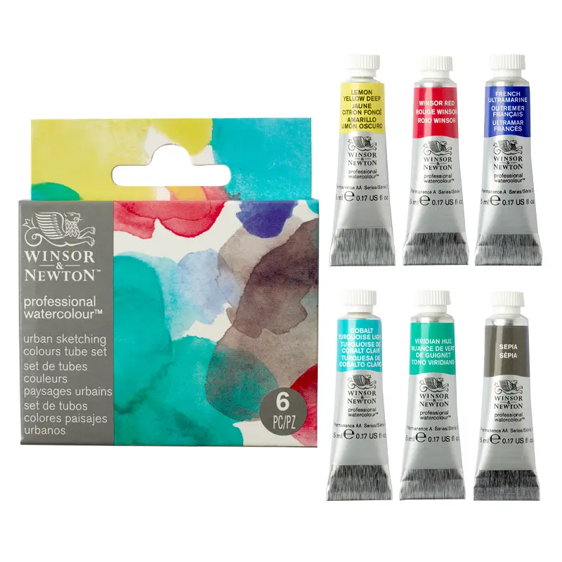 Farby akwarelowe Winsor & Newton Professional Watercolour 6 x 5 ml Urban sketching 01