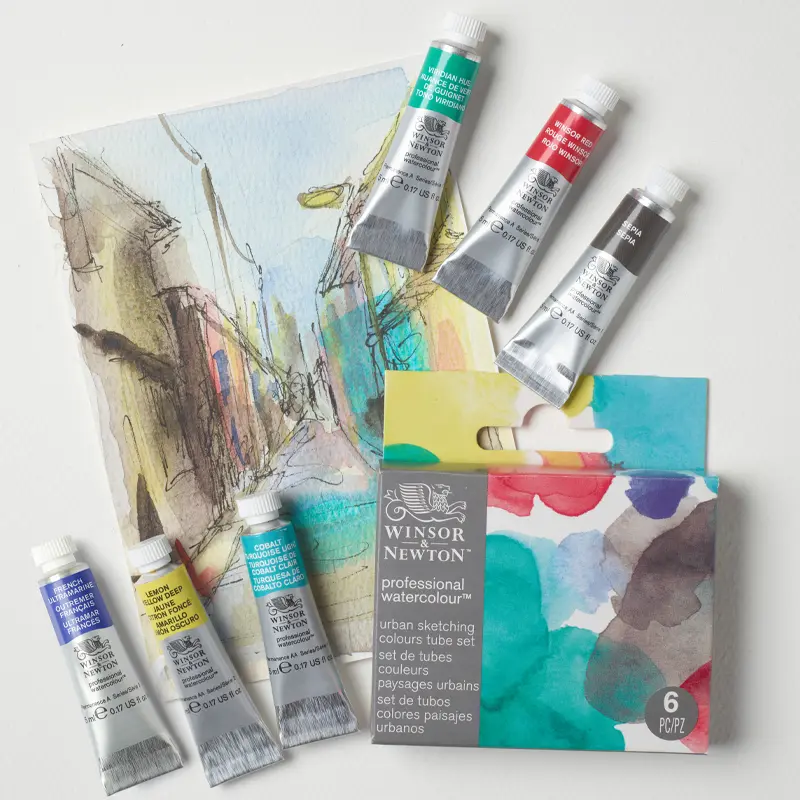 Farby akwarelowe Winsor & Newton Professional Watercolour 6 x 5 ml Urban sketching 02