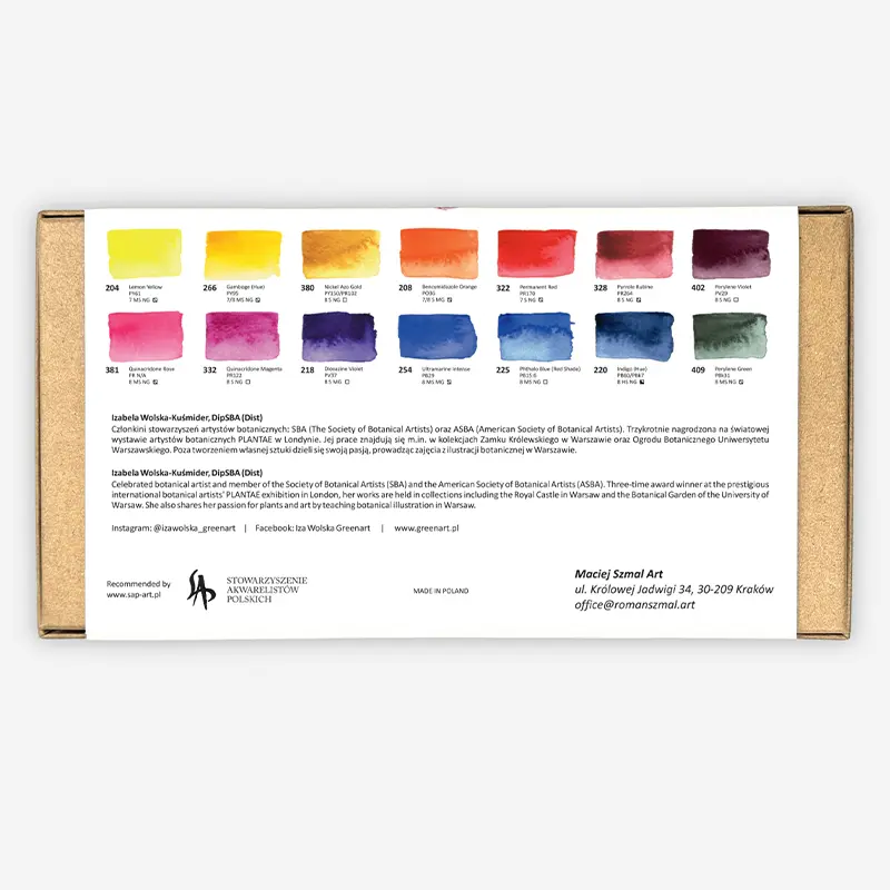 Akwarele Aquarius Botanical Izabela Wolska-Kuśmider Edition 2026 zestaw 14 kolorów