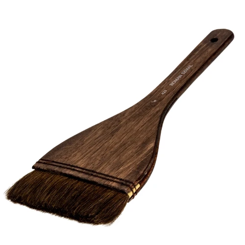 Pędzel naturalny HAKE seria 423 Roman Szmal, końskie włosie - nr 4 - długa rączka