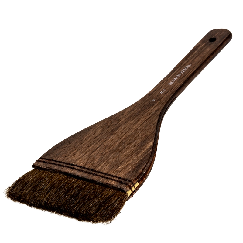 Pędzel naturalny HAKE seria 423 Roman Szmal, końskie włosie - nr 4 - długa rączka 01