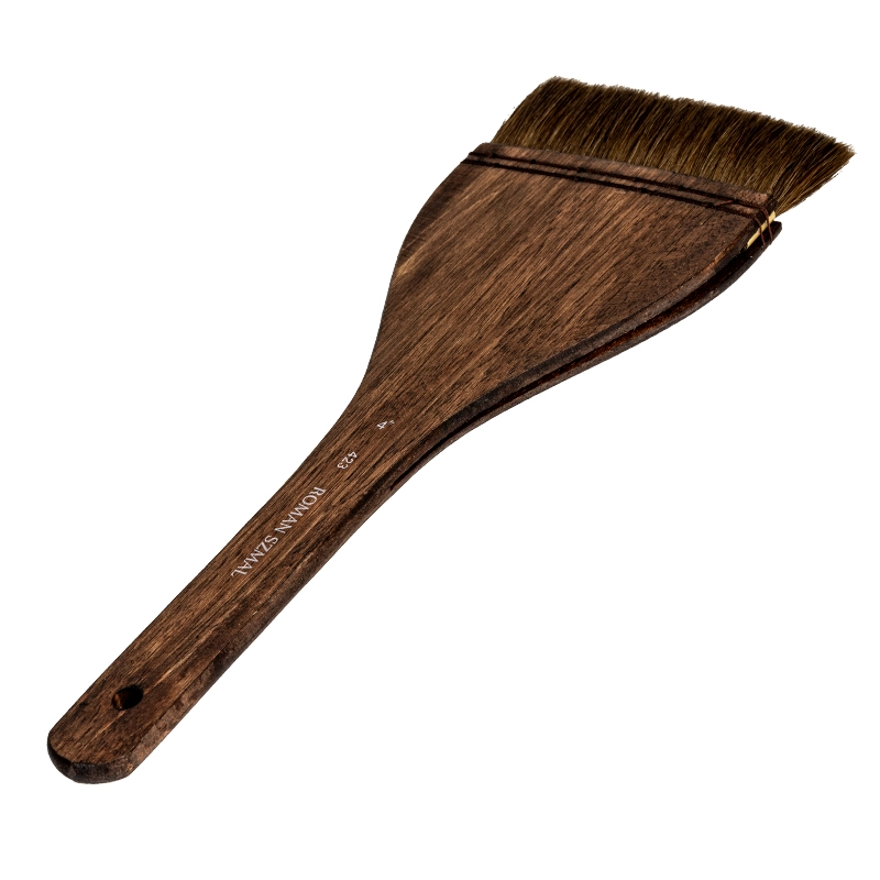 Pędzel naturalny HAKE seria 423 Roman Szmal, końskie włosie - nr 4 - długa rączka 02