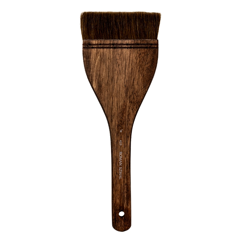 Pędzel naturalny HAKE seria 423 Roman Szmal, końskie włosie - nr 4 - długa rączka 03