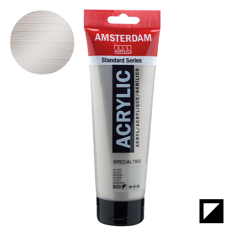 Farba akrylowa Amsterdam Acrylic 250 ml 800 Silver 01