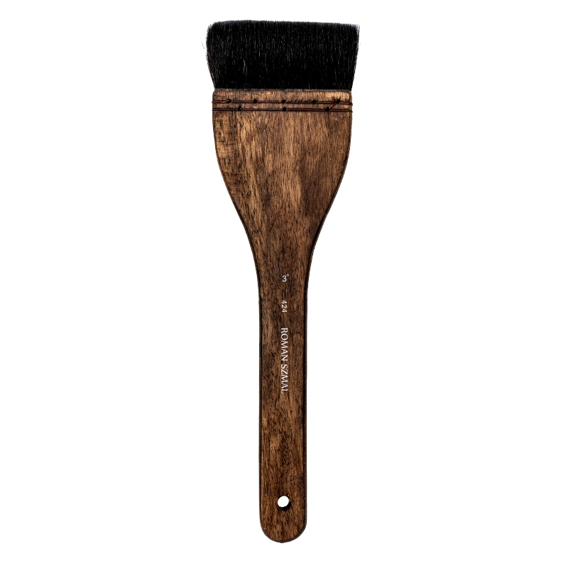 Pędzel naturalny HAKE seria 424 Roman Szmal, włosie wiewiórki - nr 3 - długa rączka 03